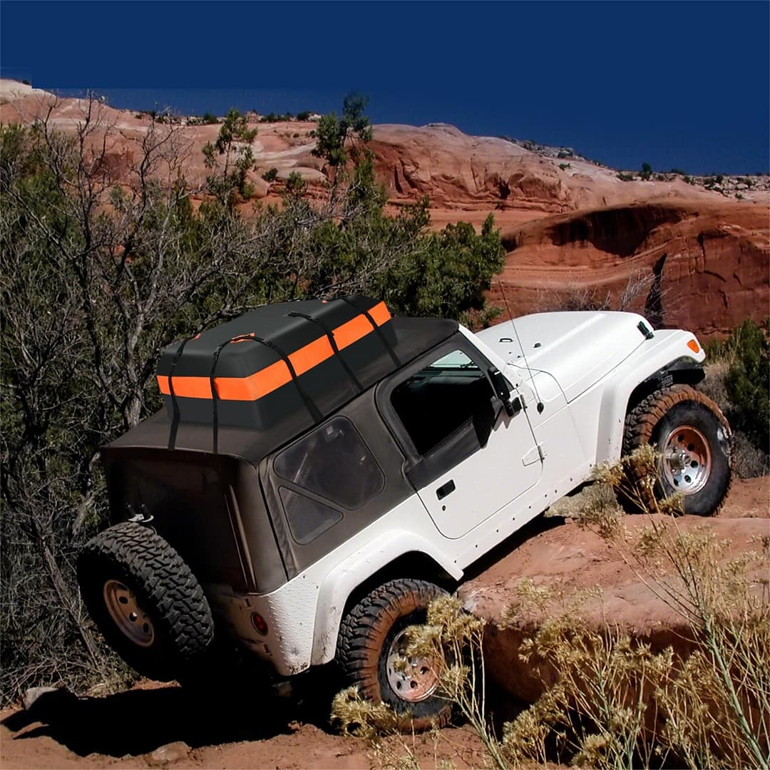 Costway Borsa per bagagli impermeabile da 424L per tutti i veicoli, Borsa morbida con serratura a combinazione Arancione