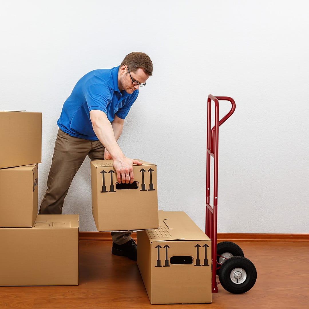 Costway Carrello per sacchi con manico a P capacità di peso di 300kg ruote in gomma, Carrello portapacchi manuale Rosso