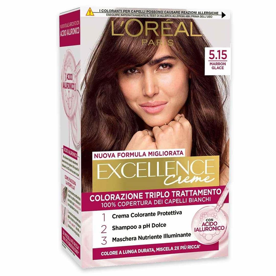 L'oreal colorazione triplo trattamento excellence n 5.15 marron glace