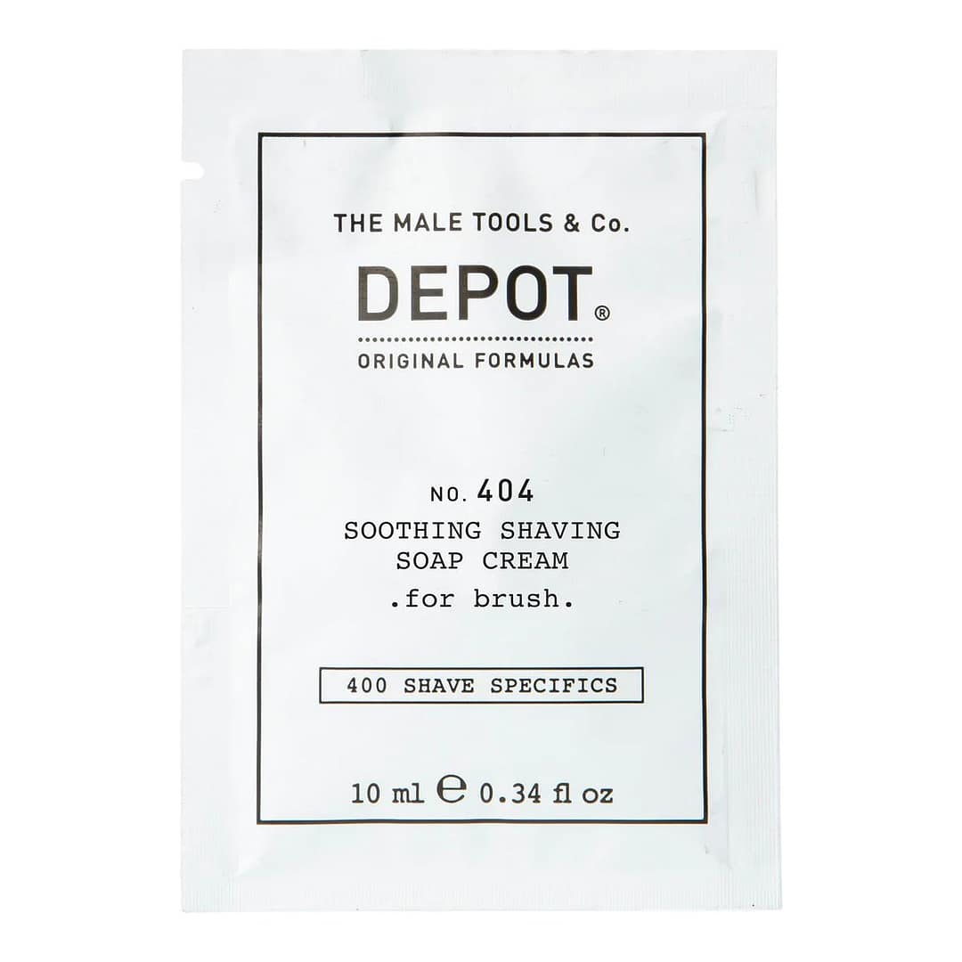 Depot, 400 Specifiche per la rasatura n. 404 , Allantoina, Lenitiva, Crema sapone da barba, 10 ml