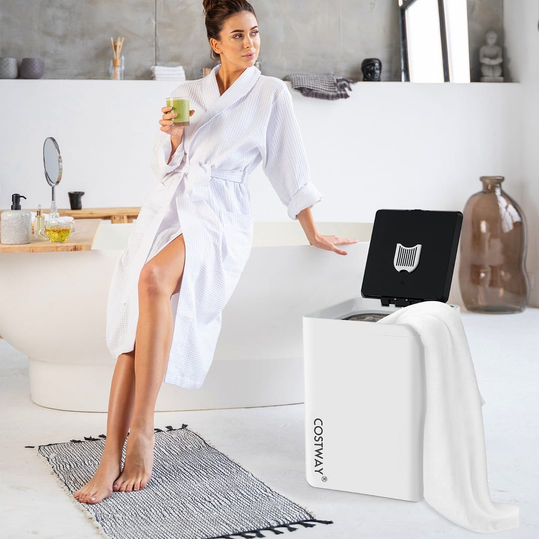 Costway Scaldasalviette di lusso con spegnimento automatico, Scaldasalviette SPA da 23L con timer a 6 livelli Bianco