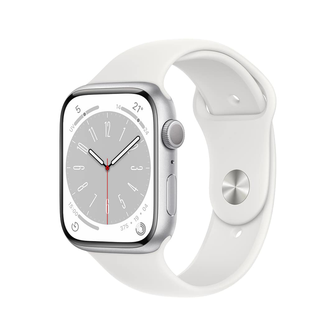 Watch Series 8 OLED 41 mm – Cassa in alluminio argento – GPS – Banda sportiva – Bianco – Ricondizionato – Condizioni eccellenti