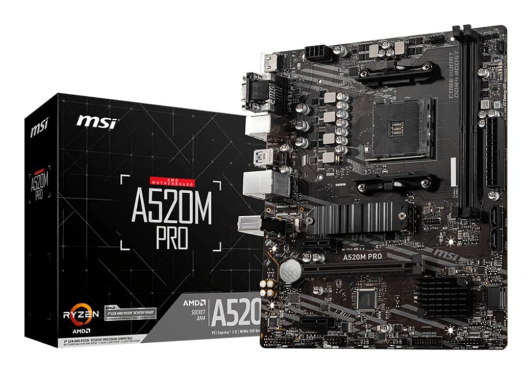 MSI A520M PRO scheda madre AMD A520 AM4 slot micro ATX - nuovo