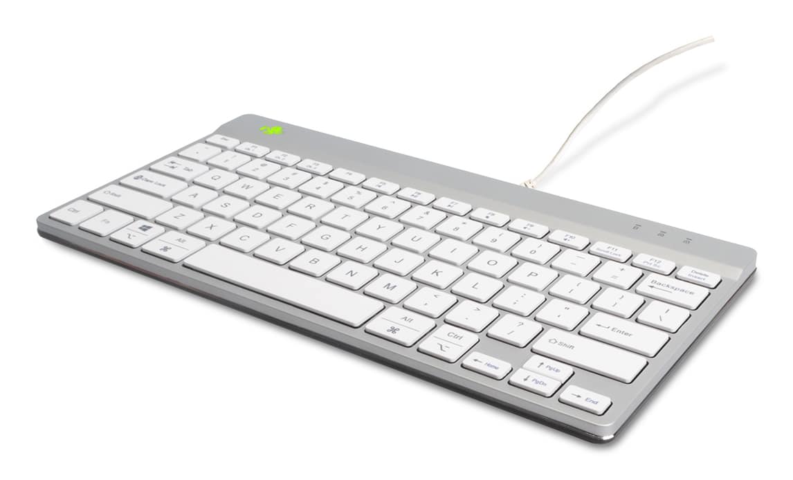 R-Go Tools Compact Break Tastiera ergonomica R-Go , tastiera compatta con software break, QWERTY (US), con cavo, bianco – nuovo