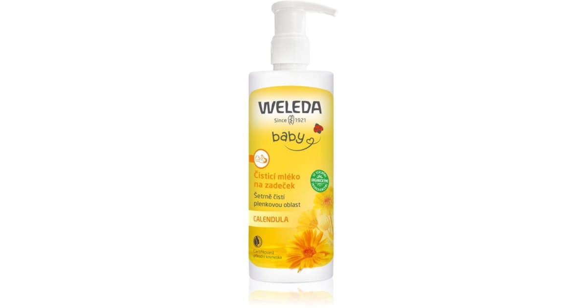 Weleda Baby and Child latte detergente per la cura quotidiana del sederino con erogatore 400 ml