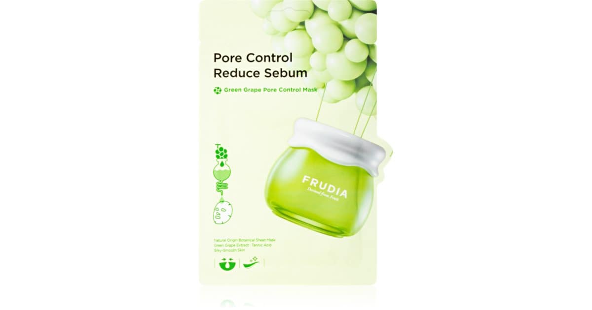 Frudia Green Grape maschera in tessuto per chiudere i pori 20 ml