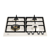 Piano Cottura ad Incasso Bertazzoni P604LHERAX 60 Cm 4 Fuochi Gas Con Wok Griglie in Ghisa Serie Heritage Avorio Finitura Acciaio Inox #CONSEGNA IN 3 SETTIMANE##CONSEGNA IN 3 SETTIMANE#
