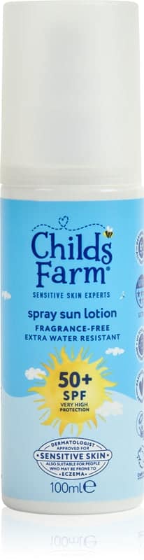Childs Farm Suncare Spray abbronzante per bambini SPF 50+ senza profumazione 100 ml
