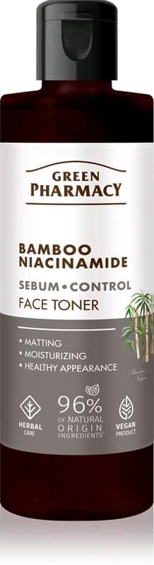 Green Pharmacy Bamboo & Niacinamide lozione tonica attiva per pelli grasse 200 ml