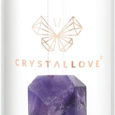 Crystallove Straw Water bottiglia d’acqua in vetro con cannuccia Amethyst 400 ml