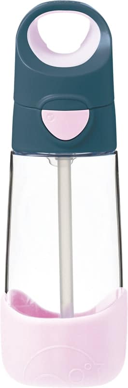B.Box Bottle with Straw bottiglia con cannuccia Indigo rosa 450 ml