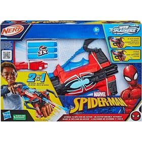 Marvel Spider-Man, blaster doppio attacco, giocattoli supereroi, da 5 anni, blaster Nerf Spider-Man, spara un getto d’acqua – nuovo