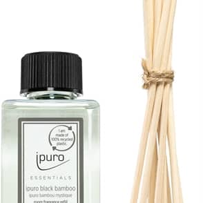 ipuro Essentials Black Bamboo ricarica per diffusori di aromi + bastoncini di ricarica per diffusori di aromi + bastoncini di ricarica per diffusori d