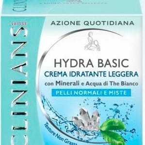 Clinians Hydra Basic – Crema Idratante Leggera Con Minerali E Acqua Vegetale Di The Bianco 50 Ml