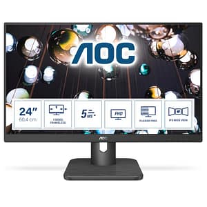 Aoc essential-line 24e1q 23.8 led full hd ips formato 16:9 contrasto 1.000:1 1.920×1.080px 1xvga 1xhdmi 1xdisplay port italia black