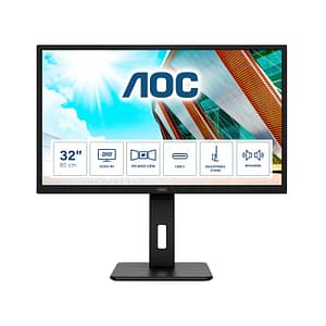 Aoc q32p2ca pro line 31.5 led ips qhd 2k 16:9 4ms 75hz low blue light hdmi displayport usb-c usb altoparlanti nero