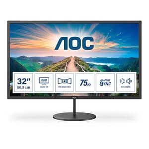 Aoc q32v4 31.5 2k uhd formato 16:9 contrasto 1.200:1 1xhdmi 1xdisplay port colore nero garanzia italia