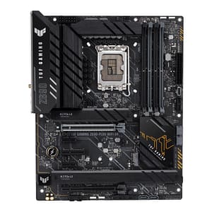 Asus tuf gaming z690-plus wifi d4 scheda madre gaming atx, intel z690, lga1700, ddr4, pci 5.0, 14+1 fasi alimentazione, 2.5gb lan, wifi 6, realtek 7.1 sorround, 4xm.2, sata 6gb-s, aura sync rgb, nero