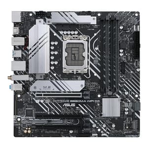 Asus prime b660m-a wifi d4 scheda madre matx, intel b660, lga1700, ddr4, pci 4.0, lan intel 1gb, wifi 6, realtek 7.1 surround, 2xm.2, 4xsata 6gb-s, usb 3.2 gen 2, armoury crate, nero