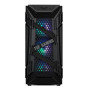 Asus gt301 tuf gaming case gaming atx mid tower pannello laterale vetro temperato 3 ventole 120mm aura supporto cuffie nero