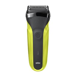 Braun series 3 300 rasoio elettrico uomo con 3 lame flessibili ricaricabile e senza fili nero-verde
