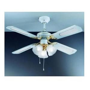 Perenz 7060b ventilatore da soffitto a 4 pale luce vetro satinato bianco