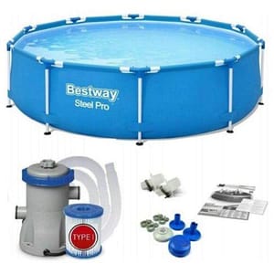 Bestway 56681 piscina frame tonda steel pro filtro 366×76 cm