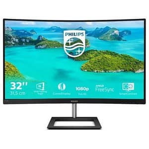 Philips 322e1c gaming monitor curvo da 32“, fhd led va adaptive sync 75 hz, hdmi, display port, vga, flicker free, low blue, nero