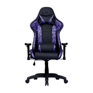 Cooler master r1s gaming caliber camo poltrona da gaming ergonomica regolabile imbottita nero viola