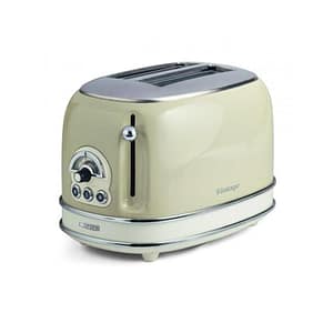 Ariete 155 tostapane vintage beige 2 fette con pinze 6 livelli di tostatura 810w corpo acciaio inossidabile vassoio raccoglibriciole estraibile