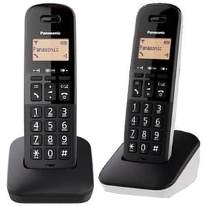 Panasonic kx-tgb612jt coppia cordless display 1,4“ blocco chiamate id rubrica nero-bianco