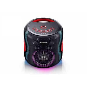 Sharp ps-919 speaker bluetooth portatile 130w tws per accoppiare 2 unita` usb aux ipx5 luci led batteria integrata nero