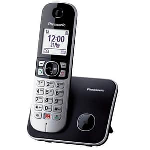 Panasonic kx-tg6851jtb cordless dect display 1.8“ blocco chiamate id vivavoce nero