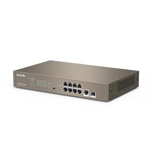 Tenda teg5310p-8-150w m9p switch lan gigabit desktop 10/100/1000m 8 porte poe 1porta sfp layer 3 managed potenza poe 150w marrone