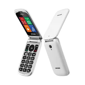 Brondi stone+ dual sim 2.4 clamshell flip attivo fotocamera tasti chiamata diretta torcia italia white
