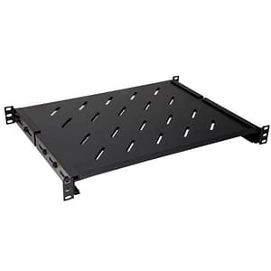 Link ripiano per armadio rack 19“ allungabile 350 mm con 4 agganci nero