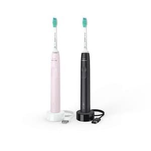 Philips hx3675/15 kit spazzolino elettrico sonic serie 3100 nero rosa conf 2 pz.