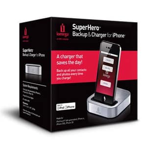 Iomega superhero unita` di ricarica e backup per iphone