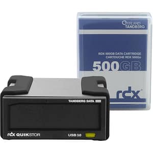 Tandberg rdx external drive kit with 500gb, black, usb3+ 8863-rdx