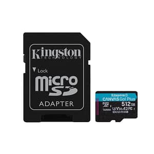 Kingston canvas go! plus 512gb microsd classe 10 uhs-i