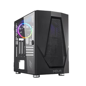 Noua fobia l5 case mini tower micro-atx m-atx per pc gaming ventola rgb 1xusb3 2xusb2 pannello laterale in vetro temperato nero