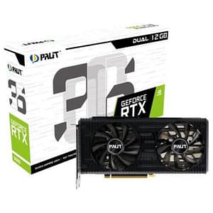 Palit geforce rtx 3060 dual 12gb gddr6 scheda grafica 3584 core 1320 mhz gpu 1777 mhz boost architettura ampere 3 x displayport hdmi dual fan con tecnologia 0-db