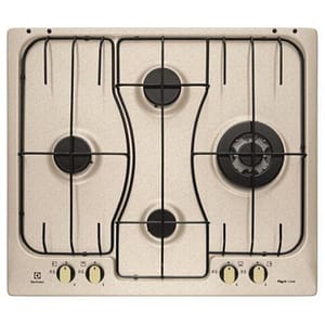 Electrolux rgg6243lon piano cottura a gas da incasso 4 fuochi acciaio smaltato sabbia