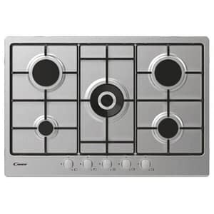 Candy cdoy7w4x piano cottura da incasso a gas in acciaio 5 fuochi 75 cm inox