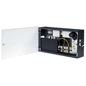 Link box per dispositivi home con porta in vetro nera 465x122x265mm wi-fi box