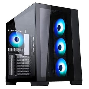 Itek itgcadcagb case dark cave gaming tower atx 4x12cm argb fan 2xusb 3.0 type-c side e front panel temp glass