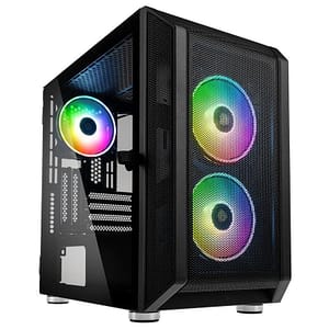 Kolink citadel mesh case rgb micro-atx per pc-gaming con pannello laterale in vetro temperato