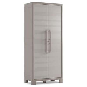 Keter armadio gulliver impermeabile beige 80x44x182 cm soluzione di stoccaggio versatile e resistente per interni ed esterni