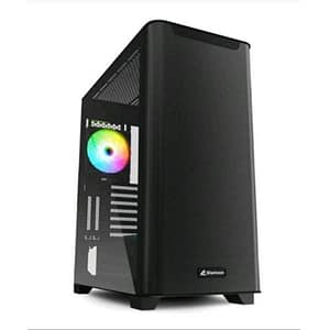Sharkoon m30 rgb case full tower atx e-atx frontale mesh pannello laterale in vetro temperato 2xusb 3.0 1xusb-c 1×120 pwm 1×120 argb pwm black