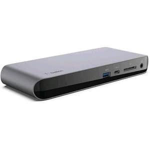 Belkin dock thunderbolt 3 pro con cavo thunderbolt 3 da 0.8 m (compatibile con macos e windows doppio monitor 4k hd trasferimento dati fino a 40 gbps usb pd 85 w power e lettore di schede sd)